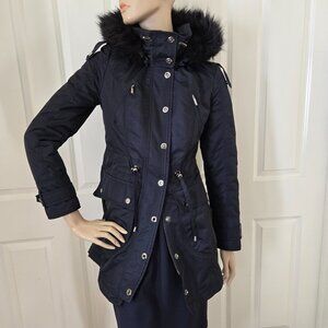 Laundry by Shelli 2-in-1 Coat SZ XS Navy Blue